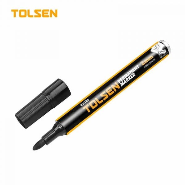 42025/Маркер перманентный строительный ЧЕРНЫЙ, диаметр грифеля 2 мм, TOLSEN
