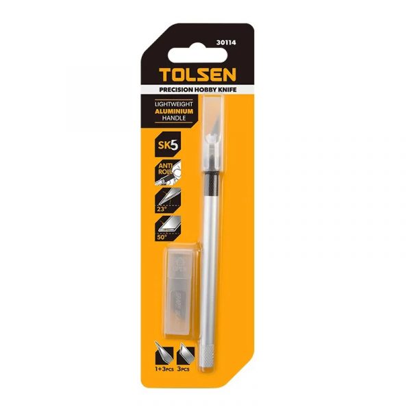 30114/Нож прецизионный алюминиевый 145мм, TOLSEN