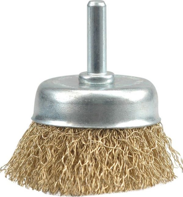 06987/Щетка "ЧАШКА" диаметром 50мм проволочная с крепежным стержнем, VOREL