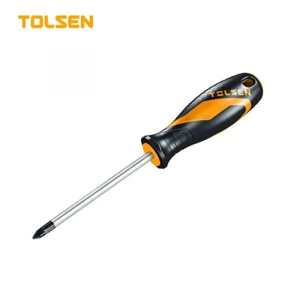 20011/Отвертка крестовая РZ 1х100 мм, покрытие Cr-V, усиленный магнитный концевик, двухкомпонентная пластиковая рукоять, TOLSEN
