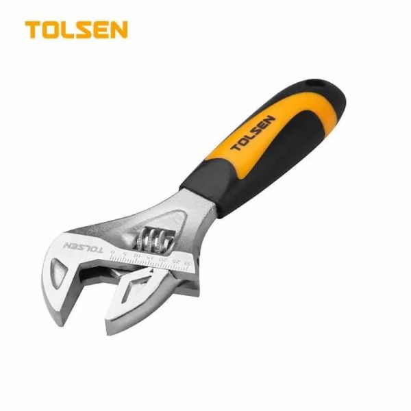 15280/Ключ разводной 165мм, никилевое покрытие, двухкомпонентная пластиковая рукоять, диаметр зажима 0-30 мм, TOLSEN